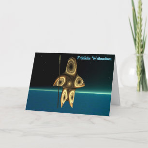 Fractal Inuit Hunter - Fröhliche Weihnachten Holiday Card