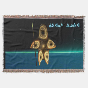 Fractal Inuit Hunter - Kuvianak Innovia Throw Blanket