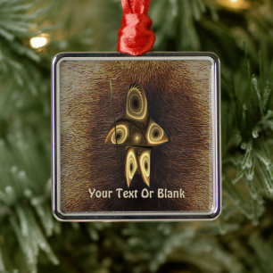 Fractal Inuit Hunter Metal Tree Decoration