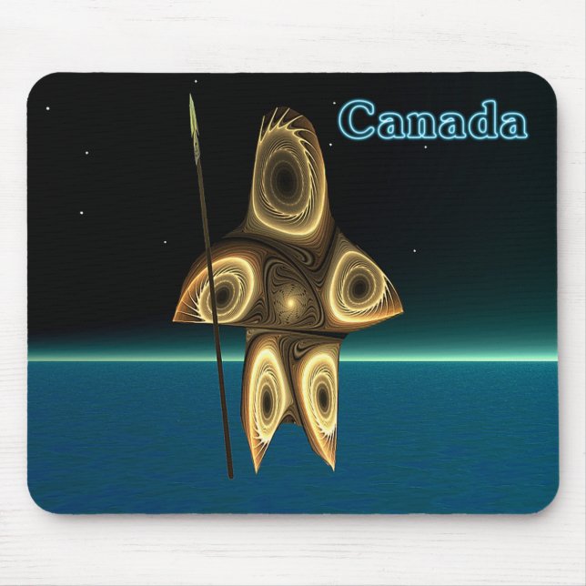 Fractal Inuit Hunter Mouse Mat (Front)