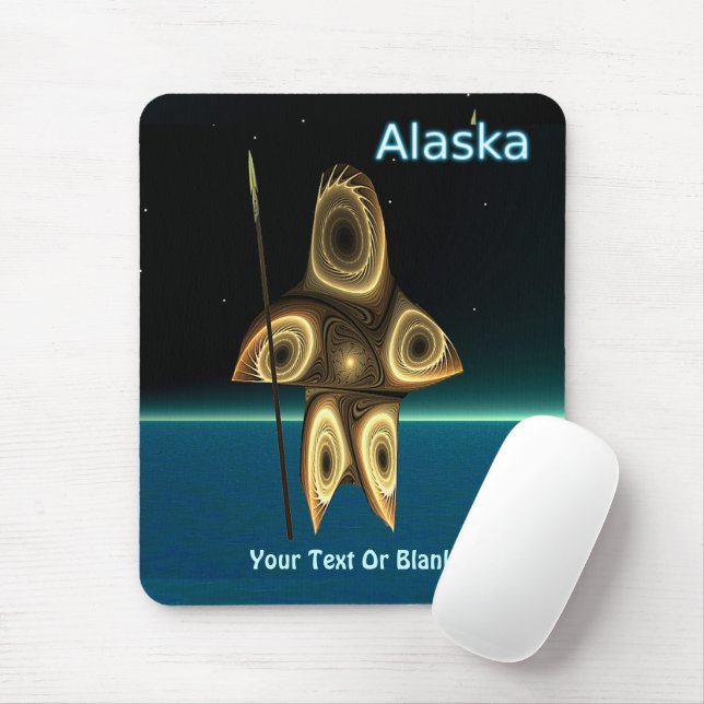 Fractal Inuit Hunter Mouse Mat (With Mouse)