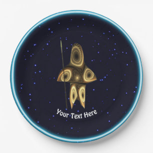 Fractal Inuit Hunter Paper Plate