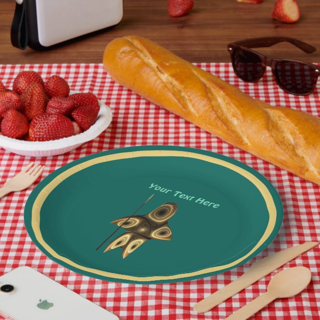 Fractal Inuit Hunter Paper Plates (Picnic)