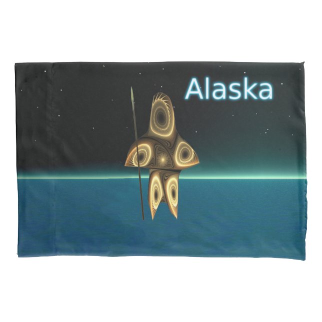 Fractal Inuit Hunter Pillowcase (Front)