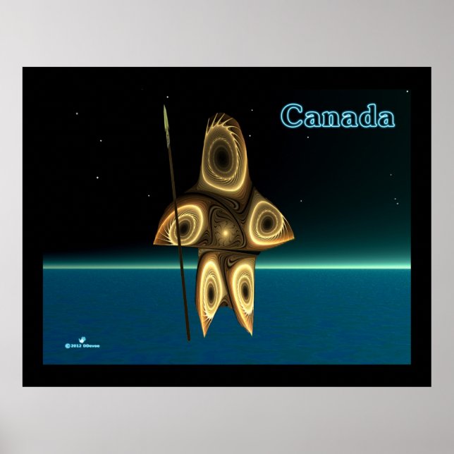 Fractal Inuit Hunter Poster (Front)