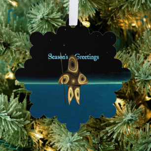 Fractal Inuit Hunter - Season's Greetings Tree Decoration Card