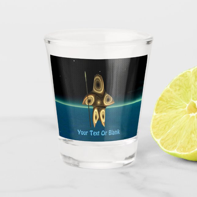 Fractal Inuit Hunter Shot Glass (Front)