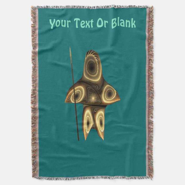 Fractal Inuit Hunter Throw Blanket (Front Vertical)