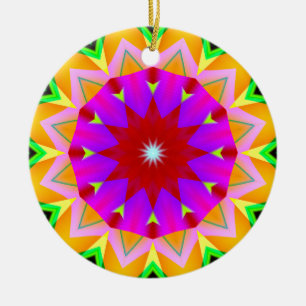 Fractal Kaleidoscope 04 Ceramic Tree Decoration