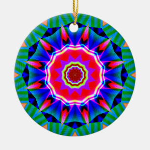 Fractal Kaleidoscope 05 Ceramic Tree Decoration
