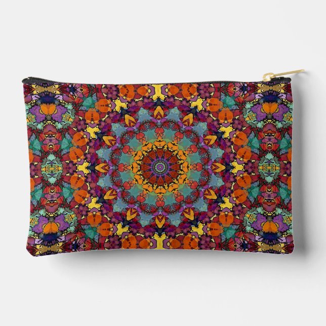 Fractal Kaleidoscope Mandala Art Design-44444 Accessory Pouch (Back)