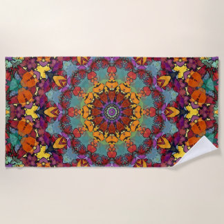 Fractal Kaleidoscope Mandala Pattern-64351 Beach Towel