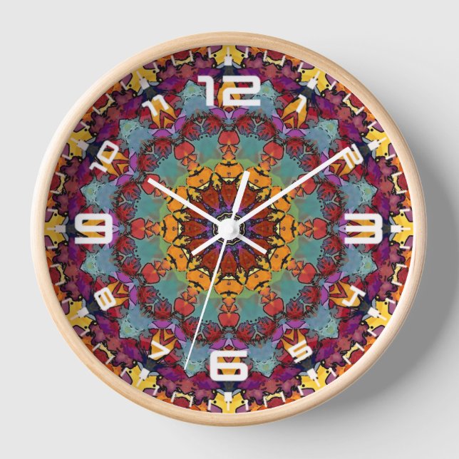 Fractal Kaleidoscope Mandala Pattern-64351 Clock (Front)