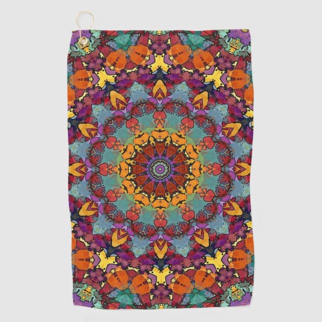Fractal Kaleidoscope Mandala Pattern-64351 Golf Towel (Front)