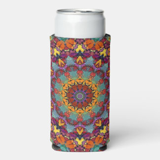 Fractal Kaleidoscope Mandala Pattern-64351 Seltzer Can Cooler