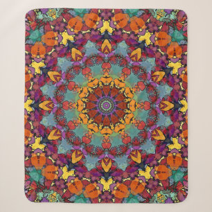 Fractal Kaleidoscope Mandala Pattern-64351 Sherpa Blanket