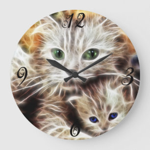 Fractal Kitties  Wall Clock