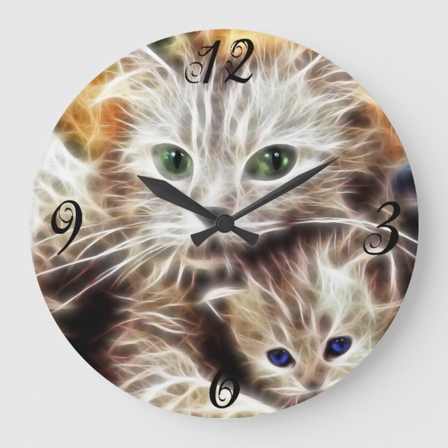 Fractal Kitties  Wall Clock (Front)