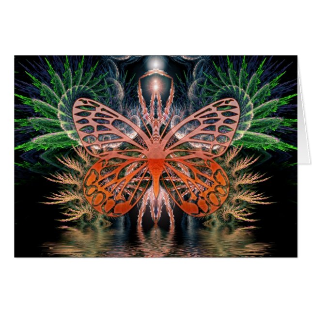 Fractal Lady Butterfly Card (Front Horizontal)