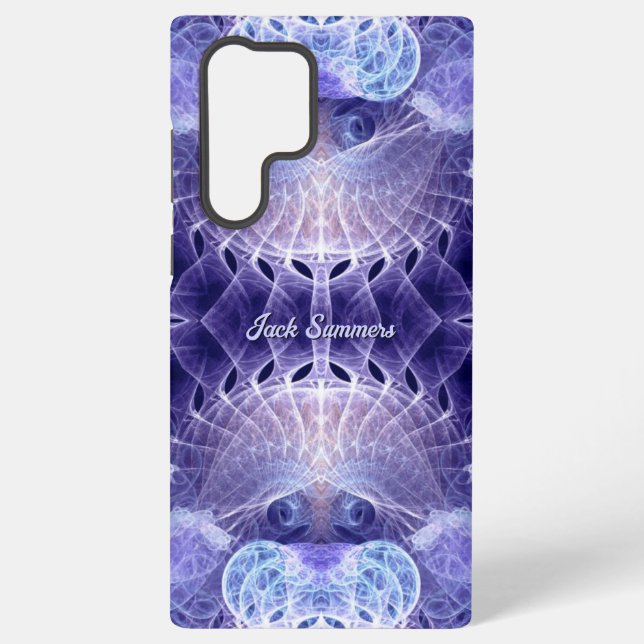 Fractal Lilac Fantasy Custom name Samsung Galaxy S22 Ultra Case (Back)