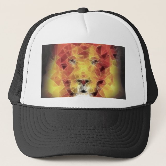 Fractal lion trucker hat (Front)