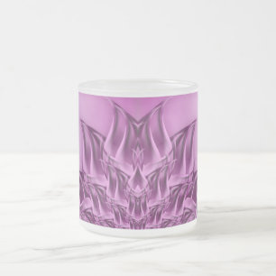 Fractal Lotus Flower Abstract Frosted Glass Coffee Mug