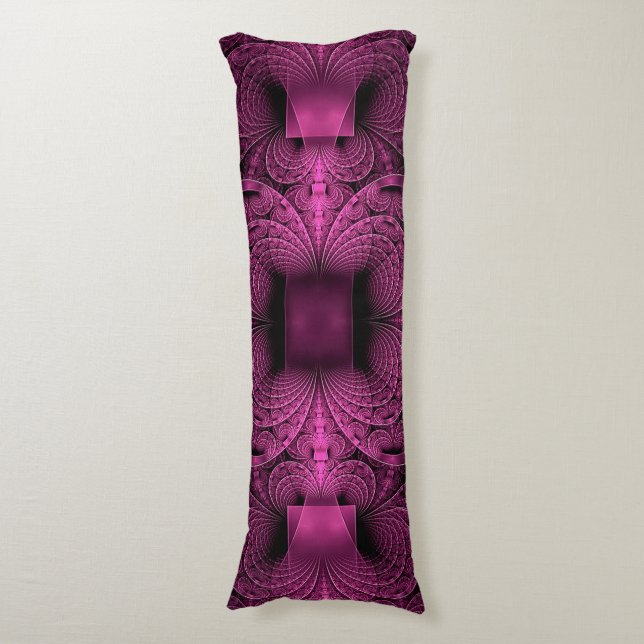 fractal magenta pattern geometry body cushion (Front Vertical)