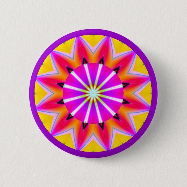 Fractal Mandala - Customised 6 Cm Round Badge (Front)