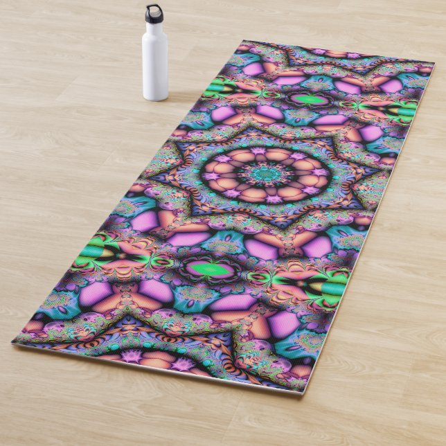 Fractal Mandala Floral Psychedelic Art Yoga Mat (In Situ)