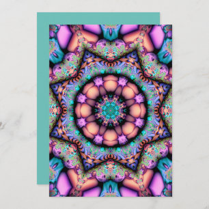 Fractal Mandala Floral Psychedelic Invitation