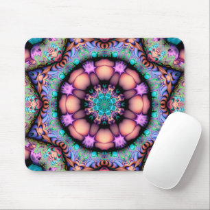Fractal Mandala Floral Psychedelic Mouse Mat