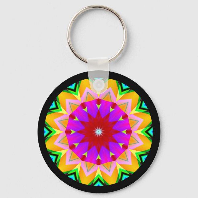 Fractal Mandala Key Ring (Front)
