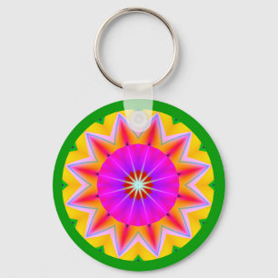 Fractal Mandala Key Ring