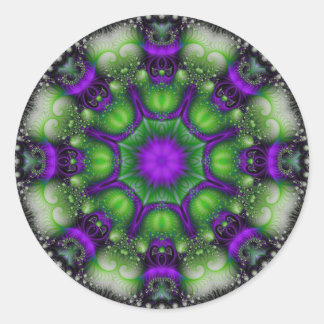 Fractal Mandala - Lavender Delight Classic Round Sticker