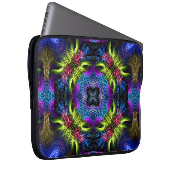 Fractal Mandala Magic Art Notebook Laptop Sleeve (Front Right)