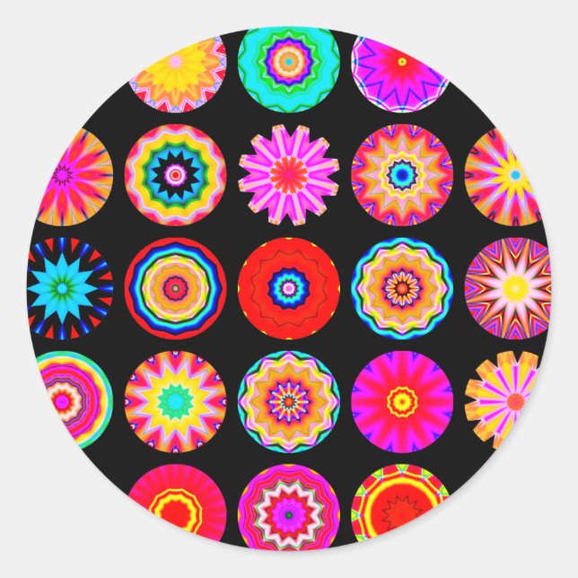 Fractal Mandalas Classic Round Sticker (Front)