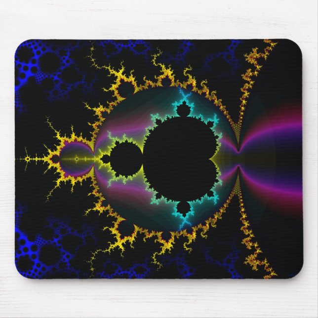 Fractal Mandelbrot Electric Night Mousepad (Front)