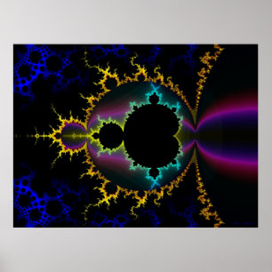 Fractal Mandelbrot Electric Night Poster