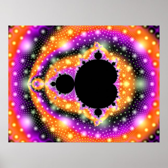 Fractal Mandelbrot Orange Pink  Poster (Front)