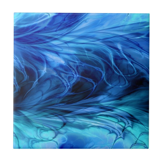 Fractal Marble Blue Tile (Front)