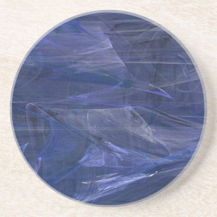 Fractal Marble Grunge Series-13--Blue Coaster 1 of