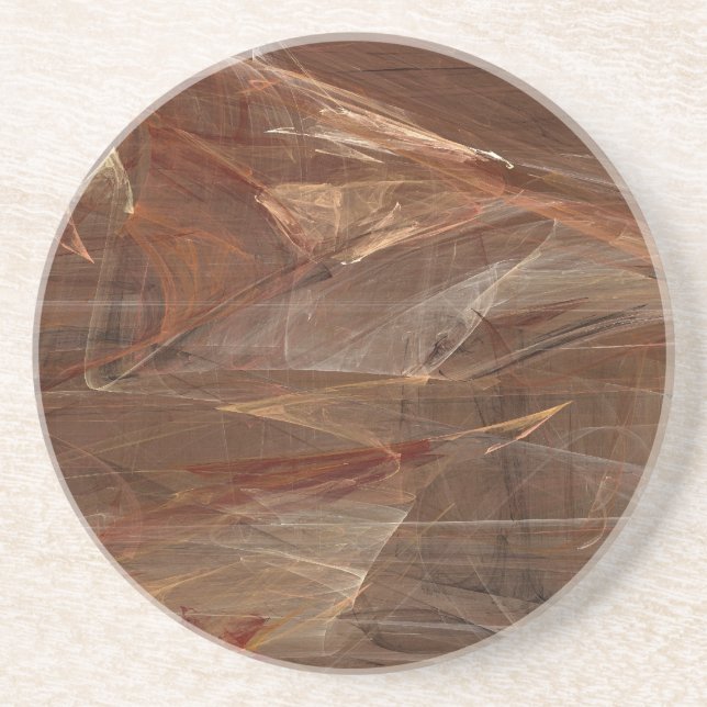 Fractal Marble Grunge Series-13--Brn Coaster 1 of (Front)