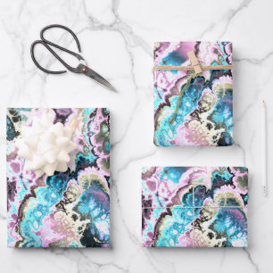 Fractal Marble Wrapping Paper Sheet