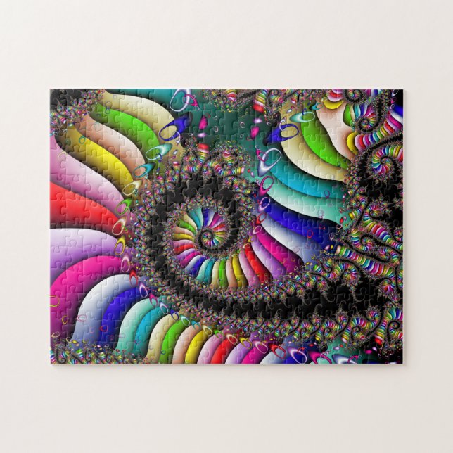 Fractal Multicolor Spiral Jigsaw Puzzle (Horizontal)