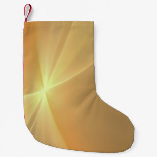 Fractal orange gold background small christmas stocking