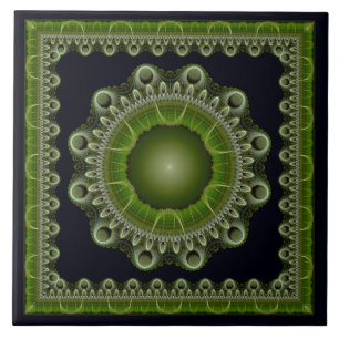 Fractal oriental pattern ceramic tile