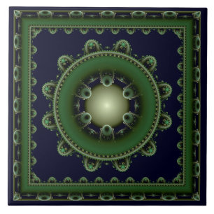 Fractal oriental pattern ceramic tile
