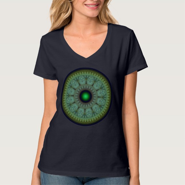 Fractal oriental round pattern T-Shirt (Front)
