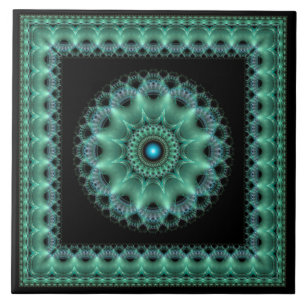 Fractal ornate pattern ceramic tile