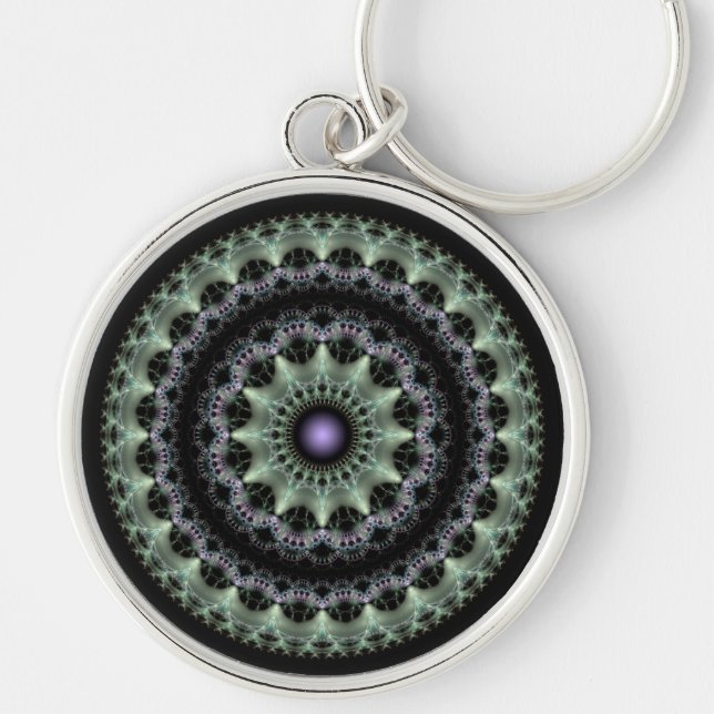 Fractal ornate pattern key ring (Front)